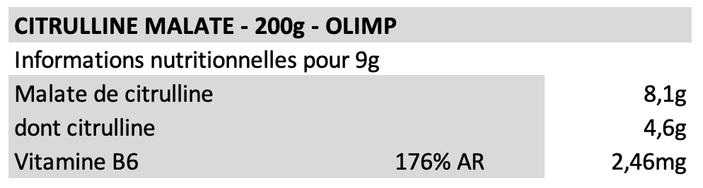 CITRULLINE MALATE - Limonade - Olimp (200g)