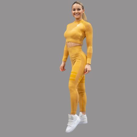 ENSEMBLE LEGGIGNS ET TOP-MANCHE LONGUES-JAUNE