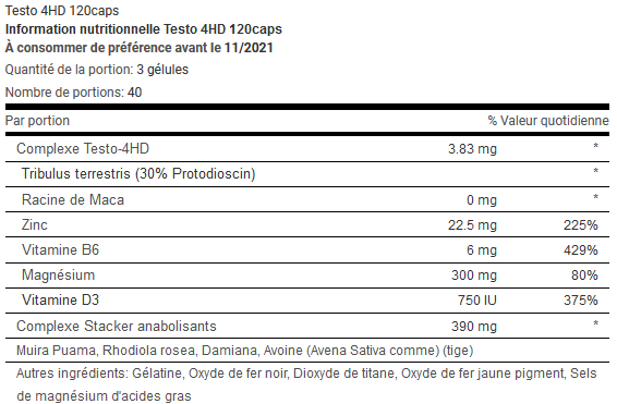 TESTO 4HD - Stacker (120 caps)